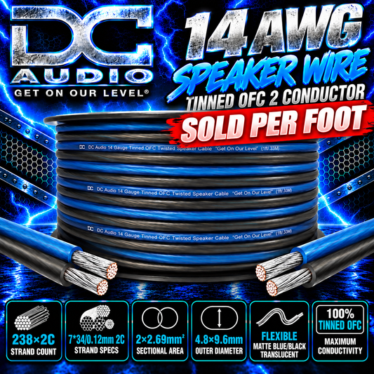 DC Audio 14 awg OFC Tinned Speaker Wire "SOLD PER FOOT"