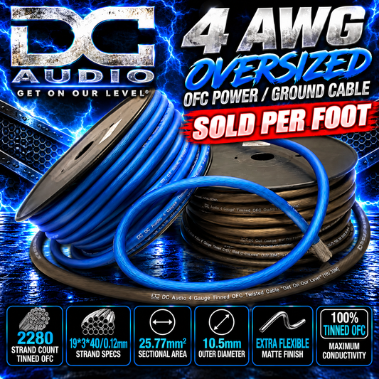 DC Audio 4 AWG Tinned OFC Power / Ground Cable "SOLD PER FOOT"
