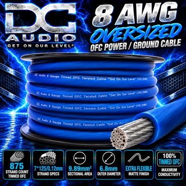 DC Audio 8 AWG Tinned OFC Power / Ground Cable
