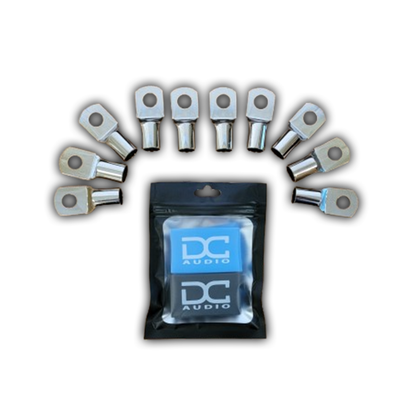 DC Audio 1/0 Gauge Tinned Copper Ring Terminals w/ Heat Shrink Tubing - 10 Pack
