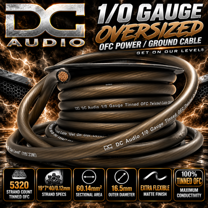 DC Audio 1/0 Tinned OFC  Power / Ground Cable