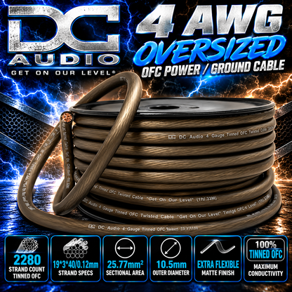 DC Audio 4 AWG Tinned OFC  Power / Ground Cable