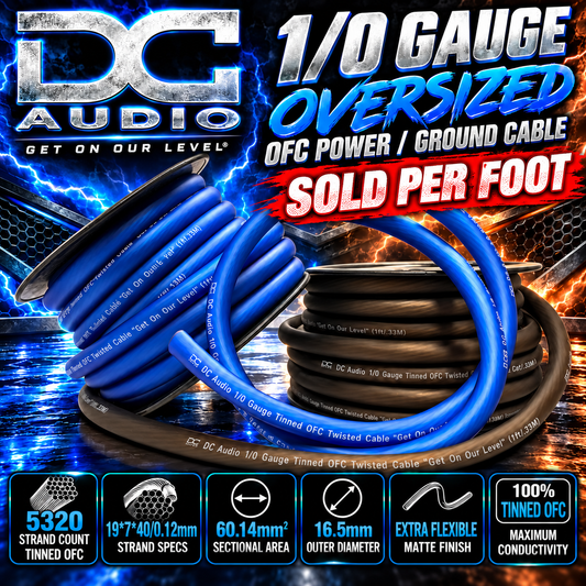 DC Audio 1/0 Tinned OFC  Power / Ground Cable "PER FOOT"