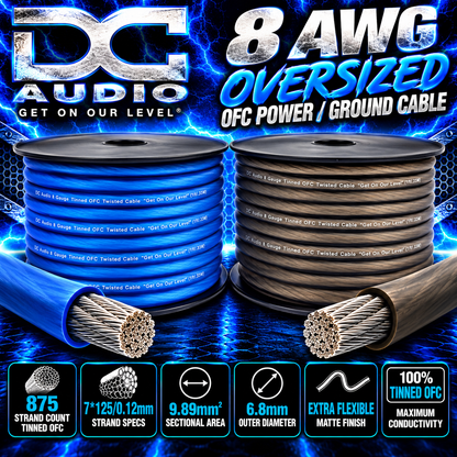 DC Audio 8 AWG Tinned OFC  Power / Ground Cable